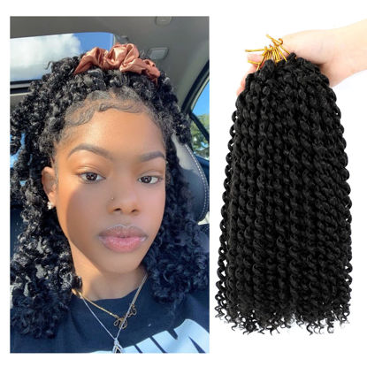Picture of Dansama Passion Twist Hair Water Wave Braiding Hair for Butterfly Style Crochet Braids Bohemian Hair Extensions (12inch (Pack of 7), #1B)