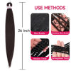 Picture of Pre Stretched Braiding Hair 8 Packs-26 Inch Long Braiding Hair,Deep Brown Hair For Braiding, Yaki Texture Synthetic Hair For Box Braids Crochet Hair Itch Free Hot Water Setting(26inch,33#)