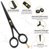 Picture of DEMAXA 5" Professional Beard Mustache Scissors with 1 Mustache Comb, 1 Beard Comb & Soft Pouch - Prefect Beard Trimming Scissors for All Facial Hair Scissors - Grooming Scissors Men (Black)