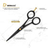 Picture of DEMAXA 5" Professional Beard Mustache Scissors with 1 Mustache Comb, 1 Beard Comb & Soft Pouch - Prefect Beard Trimming Scissors for All Facial Hair Scissors - Grooming Scissors Men (Black)