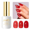 Picture of Imtiti Jelly Gel Nail Polish, 1 Pcs 0.5 Fl Oz Red Jelly Gel Polish Soak Off LED U V Nail Gel Polish Sheer Translucent Gel Nail Polish DIY Nail Art Starter Manicure Salon Gel Nail Kit for Women Girls