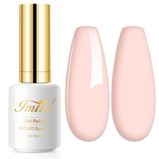 Picture of Imtiti Nude Gel Nail Polish, 1 Pcs 0.5 Fl Oz Nude Beige Gel Polish Soak Off LED U V Nail Gel Polish Neutral Skin Tones Gel Nail Polish DIY Nail Art Starter Manicure Salon Gel Nail Kit for Women Girls