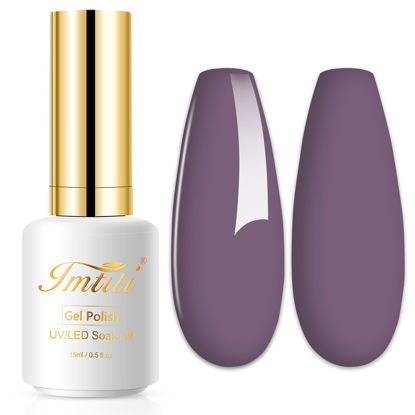 Picture of Imtiti Gel Nail Polish, 1 Pcs 0.5 Fl Oz Grape Purple Nude Gel Polish Soak Off LED U V Nail Gel Polish Neutral Gel Nail Polish DIY Nail Art Starter Manicure Salon Gel Nail Kit for Women Girls