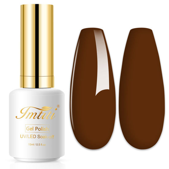 Picture of Imtiti Gel Nail Polish, 1 Pcs 0.5 Fl Oz Seal Brown Nude Gel Polish Soak Off LED U V Nail Gel Polish Neutral Gel Nail Polish DIY Nail Art Starter Manicure Salon Gel Nail Kit for Women Girls