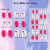 Picture of SIUSIO 120Pcs 5 Pack Press on Nails kids Children Acrylic Fake Nails Cute Pre-glue Full Cover Gradient Color Rainbow Short Stick On False Nail Art Kits Set for Kids Little Girls - Pink Love