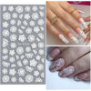 Picture of VOTACOS 6 Sheets White Flower Nail Art Stickers Decals 5D Embossed Nail Decals Spring Winter Nail Art Design Self-Adhesive Nail Supplies Accessories 3D Flower Nail Stickers for Women Nail Decoration