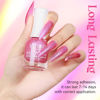 Picture of MIZHSE Holographic Nail Polish, Pink Glitter Nail Polish Air Dry Fast, 15 ml High Glossy Shimmer Nail Pigment Oil-based Laser Iridescent Nail Polish Chrome Halo Nail Art Salon Manicure Home