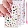 Picture of VOTACOS Pink Flower Nail Art Stickers Decals 5D Embossed Nail Decals Spring Summer Nail Art Design Self-Adhesive Nail Supplies Accessories 3D Flower Nail Stickers for Women Nail DIY Decoration