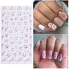Picture of VOTACOS Pink Flower Nail Art Stickers Decals 5D Embossed Nail Decals Spring Summer Nail Art Design Self-Adhesive Nail Supplies Accessories 3D Flower Nail Stickers for Women Nail DIY Decoration