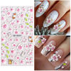 Picture of VOTACOS Pink Flower Nail Art Stickers Decals 5D Embossed Nail Decals Spring Summer Nail Art Design Self-Adhesive Nail Supplies Accessories 3D Flower Nail Stickers for Women Nail DIY Decoration