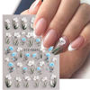 Picture of VOTACOS Flower Nail Stickers for Nail Art 5D Embossed Engraved Nail Decals 3D Spring Summer Nail Supplies Accessories White Blue Self-Adhesive Nail DIY Design Decoration for Women Girls（6 Sheets