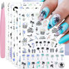 Picture of VOTACOS Summer Nail Stickers for Nail Art 6 Sheets Shell Nail Decals 3D Nail Design Self-Adhesive Nail Supplies Accessories Palm Tree Jellyfish Mermaid Nail Stickers for Women Nail Decoration
