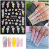 Picture of VOTACOS 5 Sheets 5D Flower Nail Art Stickers Embossed Nail Decals Spring Summer Nail Art Design 3D Self-Adhesive Nail Supplies White Yellow Blue Colorful Flower Nail Stickers for Women Nail Decoration