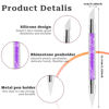 Picture of 10PCS Nail Art Gel Carving Pen Acrylic Nail Dotting Pen Rhinestone Handle Double-Ended Silicone Nail Art Pen Brushes for Design Nail Foil Carving Drawing 3D Effect Shaping Drawing Dotting Tool