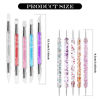 Picture of 10PCS Nail Art Gel Carving Pen Acrylic Nail Dotting Pen Rhinestone Handle Double-Ended Silicone Nail Art Pen Brushes for Design Nail Foil Carving Drawing 3D Effect Shaping Drawing Dotting Tool
