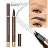 Picture of Espoce 2 Pack Eyebrow Pen, Waterproof Microblading Eyebrow Pencil, 4 Tip Precise Eye Brow Makeup Pen for Women to Effortlessly Create Hair Like Natural Brows, Non Dry Out and Last All Day (Black)