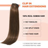 Picture of UGOTRAYS Medium Brown Hair Extensions Real Human Hair Clip in Hair Extensions 115g 7pcs 22inch,Soft & Natural Straight Double Weft Remy Hair for Women 22in #4 Chocolate Brown Hair Extensions