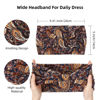 Picture of Wide Headbands for Women Black Stylish Head Wraps Boho Bandeau Thick Hairbands Large No Slip African Sport Yoga Workout Turban Headband Hair Accessories (Pack of 4)