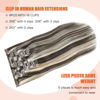 Picture of UGOTRAYS Brown Hair Extensions Clip ins, Dark Brown Mixed Bleach Blonde Highlight Hair Extensions, 22 Inch 70g 7pcs Straight Real Human Hair Extensions #2p613
