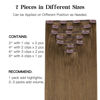 Picture of HOTBANANA Human Hair Clip in Hair Extensions, Medium Brown 120g Clip in Hair Extensions Real Human Hair Straight Remy Hair Clip in Hair Extensions 14 Inch 7pcs