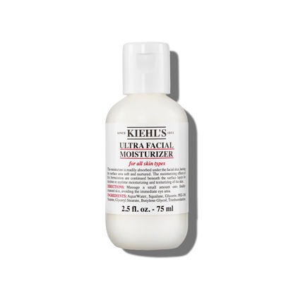 Picture of Kiehl's Ultra Facial Moisturizer, for Easy Daily Hydration, Infused with Squalane and Glycerin, Replenishes Moisture Barrier and Softens Skin, Suitable for All Skin Types, Fragrance-Free - 2.5 fl oz