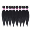Picture of Pre-Stretched Braiding Hair Extensions Black-12 Inch 8 Packs Synthetic Braiding Hair Crochet Braids, Natural Easy Braid Crochet Hair, Hot Water Setting Professional Soft Yaki Straight Texture (#1B)