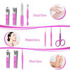 Picture of Manicure Set 8 in 1 Nail Clipper Set,RedFlow Nail Clippers,Fingernail & Toenail Clippers,Manicure Tools,Pedicure Tools,Suitable for Travel Manicure Kit,Nail Set Kit with Everything Profe (Purple)