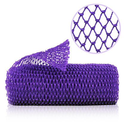 Picture of ZOCY African Net Sponge, Authentic Exfoliating Body Scrubber for Bath and Shower, Multiple Textures with Gentle Deep Exfoliating and Rich Lather for All Skins (Purple)
