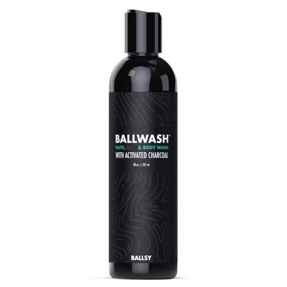 Picture of Ballsy Ballwash Charcoal Body Wash for Men - Moisturizing Men’s Bodywash with Coconut Oil - Soap for Men & Great for your Most Intimate Areas, 8oz
