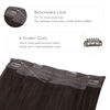 Picture of WENNALIFE Wire Hair Extensions (Increase 50% Lifespan) Real Human Hair 14 inch 75g Light Dark Brown Remy Wire Hair Extensions Invisible Transparent Fish Line Straight Real Hair Extensions