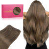 Picture of WENNALIFE Sew in Hair Extensions Real Human Hair, 18 Inch 90g Light Ash Brown Machine Weft Hair Extensions Human Hair Hand Tied Weft Hair Extensions Sew In
