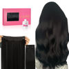 Picture of WENNALIFE Wire Hair Extensions (Increase 50% Lifespan) Real Human Hair 18 inch 125g Natural Black Remy Real Hair Extensions Invisible Wire Hair Extensions Human Hair Natural Fish Line Straight Hair