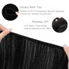 Picture of WENNALIFE Sew in Hair Extensions Real Human Hair, 20 Inch 100g Jet Black Machine Weft Hair Extensions Human Hair Hand Tied Weft Hair Extensions Sew In