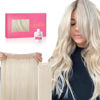 Picture of WENNALIFE Wire Hair Extensions (Increase 50% Lifespan) Real Human Hair 12 inch 100g Platinum Blonde Remy Real Hair Extensions Invisible Wire Hair Extensions Human Hair Natural Fish Line Straight Hair