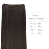 Picture of WENNALIFE Sew in Hair Extensions Real Human Hair, 16 Inch 80g Dark Brown Machine Weft Hair Extensions Human Hair Hand Tied Weft Hair Extensions Sew In