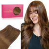 Picture of WENNALIFE Sew in Hair Extensions Real Human Hair, 16 Inch 80g Light Auburn Brown Machine Weft Hair Extensions Human Hair Hand Tied Weft Hair Extensions Sew In