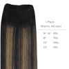 Picture of WENNALIFE Sew in Hair Extensions Real Human Hair, 20 Inch 100g Balayage Natural Black to Chestnut Brown Machine Weft Hair Extensions Human Hair Hand Tied Weft Hair Extensions Sew In