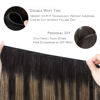 Picture of WENNALIFE Sew in Hair Extensions Real Human Hair, 20 Inch 100g Balayage Natural Black to Chestnut Brown Machine Weft Hair Extensions Human Hair Hand Tied Weft Hair Extensions Sew In