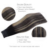 Picture of WENNALIFE Wire Hair Extensions (Increase 50% Lifespan) Real Human Hair 18 inch 95g Natural Black to Light Blonde Remy Hair Extensions Invisible Transparent Wire Hair Extensions Real Hair Extensions