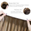 Picture of WENNALIFE Sew in Hair Extensions Real Human Hair, 20 Inch 100g Balayage Chocolate Brown to Caramel Blonde Machine Weft Hair Extensions Human Hair Hand Tied Weft Hair Extensions Sew In