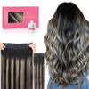 Picture of WENNALIFE Wire Hair Extensions (Increase 50% Lifespan) Real Human Hair 16 inch 125g Balayage Natural Black to Light Blonde Remy Real Hair Extensions Invisible Wire Hair Extensions Human Hair Fish Line