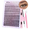 Picture of Natural Lash Clusters Kit DIY Lash Extension Kit Wispy Cluster Eyelash Extension 10-16MM C Curl Individual Lashes Kit Lash Bond and Seal by Newcally