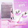 Picture of Natural Lash Clusters Kit DIY Lash Extension Kit Wispy Cluster Eyelash Extension 10-16MM C Curl Individual Lashes Kit Lash Bond and Seal by Newcally