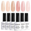 Picture of RARJSM Icy Jelly Gel Nail Polish Set of 6 Translucent Colors,Sheer Rose Nude Skintone Gel Polish LED UV Gel Clear Milky Light Pink Red Brown French Manicure Curing Requires 7.5ml DIY Home Nail Salon