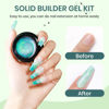 Picture of SUPWEE Solid Builder Gel for Nails Clear and Aurora Green 3D Nail Gel Art Non-Stick Hand Sculpture Hard Gel with Dual Form for 3D Modeling Nail Art Home Manicure DIY for Women