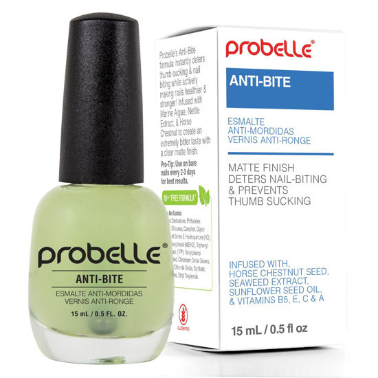 Picture of Probelle Anti-Bite, Nail Biting Treatment for Kids & Adults to Quit habit, No Bite Nail Polish Deterrent, Thumb Guard & Prevents Finger Sucking, Bitter Taste Nail Care, For Ages 3+, 0.5 fl oz (15 ml)
