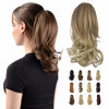 Picture of SOFEIYAN 13" Ponytail Extension Long Curly Ponytail Clip in Claw Hair Extension Natural Looking Synthetic Hairpiece for Women, Dark Blonde to Bleach Blonde
