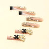 Picture of RUOKEXIN Long Press on Nails Black French Tip Fake Nails Square False Nails with Gold 3D Butterfly Designs Gold Glitter Glue on Nails Black Bow Artificial Nails Cute Stick on Nails for Women 24Pcs