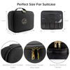 Picture of MOMIRA Makeup Bag with Mirror and Light Travel Makeup Train Case Cosmetic Organizer Portable Artist Storage Bag with Adjustable Dividers Makeup Brushes Storage Organizer Black
