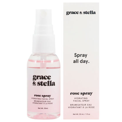 Picture of grace & stella Award Winning Rose Water Facial Spray (30ml) - Vegan - Rose Water Spray Toner for Face - Rose Spray Facial Mist - Rosewater Spray Rose Hydrosol
